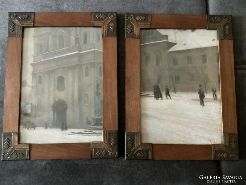 Schönberger jelzéssel , pasztell kép párban .