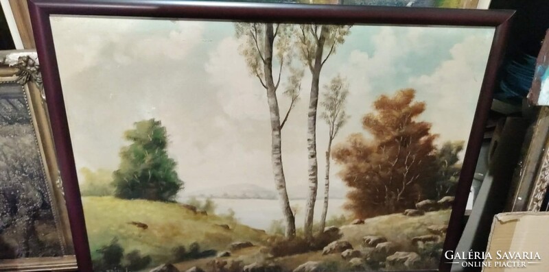 Antik szignált festmény 910