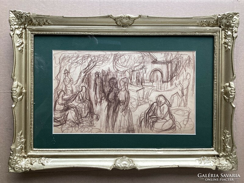 Gráber Margit ( 1895 - 1993 ) . Vásárban .