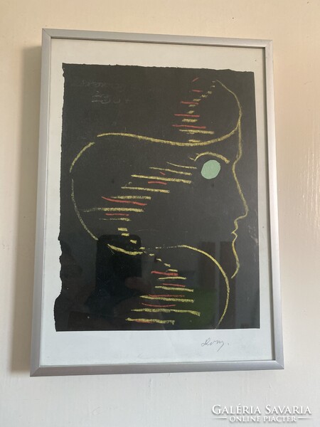 Jelzett pasztell kép .