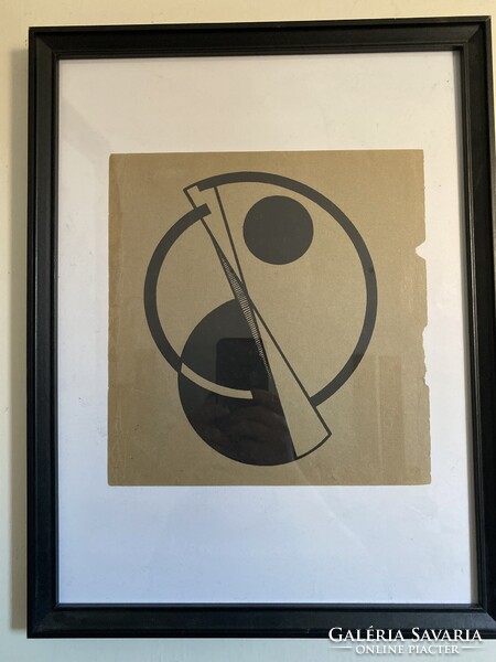 Kassák Lajos (1887-1967): Konstruktivista kompozíció. Szitanyomat .