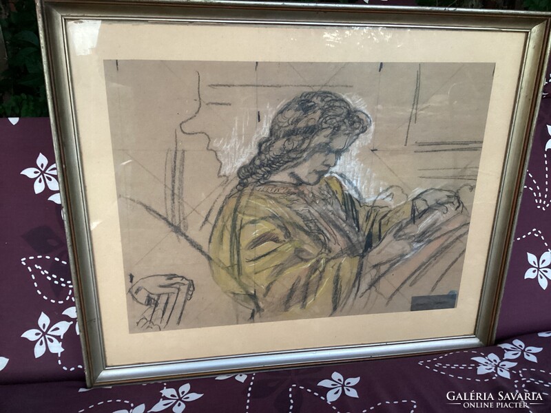 Székely Bertalan ( 1835 - 1910 ) Freskó terv részlet .