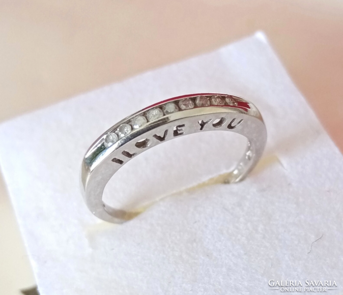 10K gyémánt köves, fehérarany, Ben Moss gyűrű (49-50)