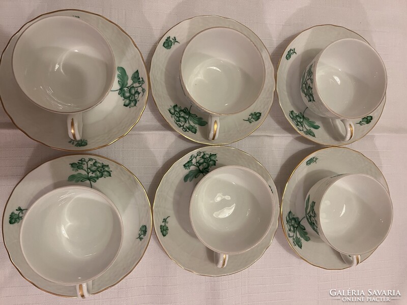 6 személyes Herendi Petrezselyem mintás kávés készlet