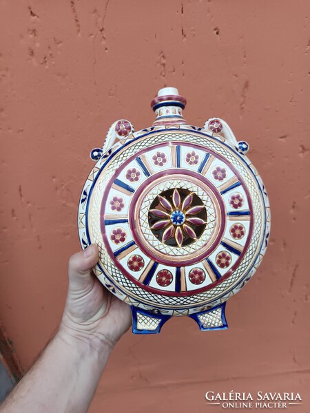 Antik Zsolnay kulacs, 1875 környéke.