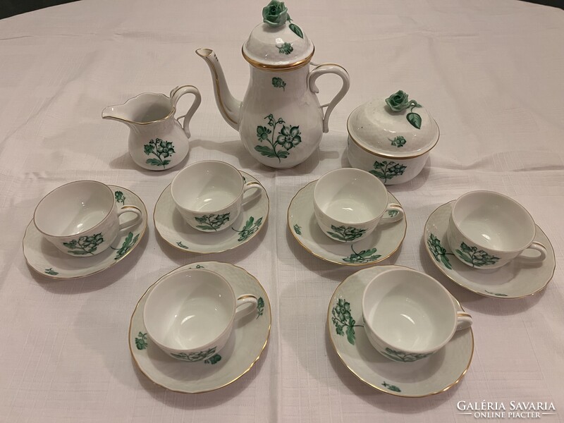 6 személyes Herendi Petrezselyem mintás kávés készlet