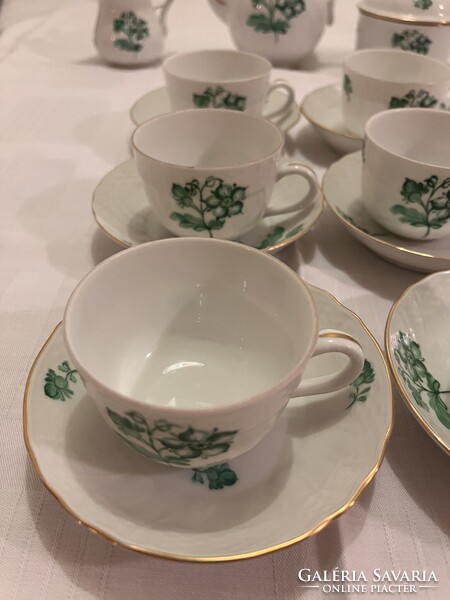 6 személyes Herendi Petrezselyem mintás kávés készlet