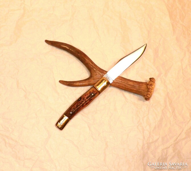 Régi POLYÁK maskara bicska, megújulva. Gyűjteményből. Kés, bicska, tőr, borotva.