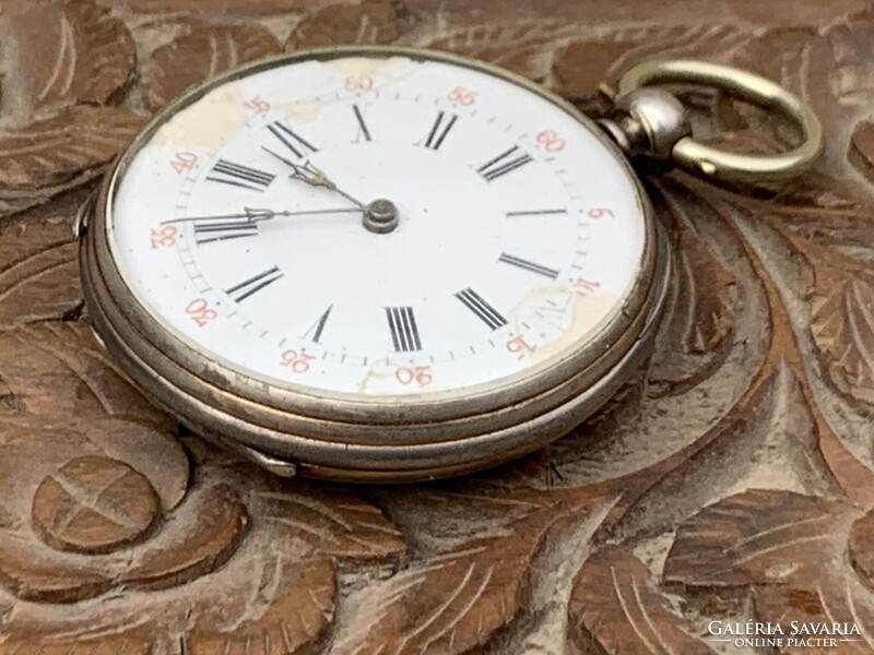 Női ezüst apáca zsebóra nyaklánc óra 44 mm