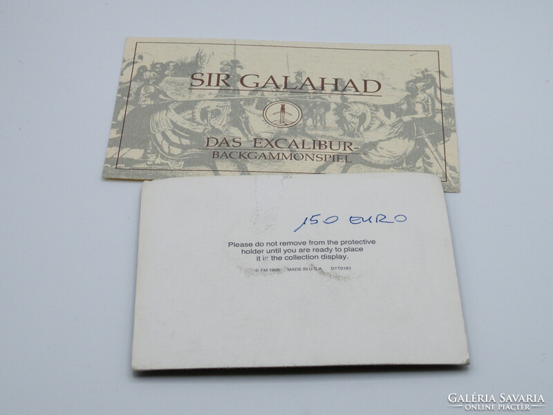 K396 RITKA! Franklin Mint SIR GALAHAD arany ezüst zseton EXCALIBUR BACKGAMMON