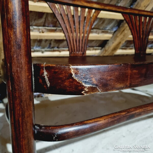 Szecessziós bécsi Thonet ülőgarnitúra, pad + 4db szék