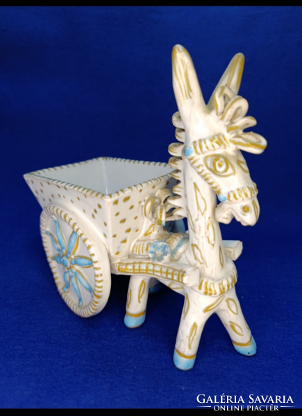 Vintage olasz iparművészeti  kerámia csacsis kaspó / hibátlan/