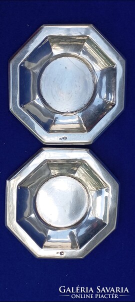 Dianás 800 finomságú ezüst poháralátétek / 100g / jelzettek ,mesterjeggyel 19 sz vége