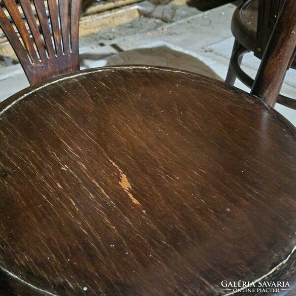Szecessziós bécsi Thonet ülőgarnitúra, pad + 4db szék