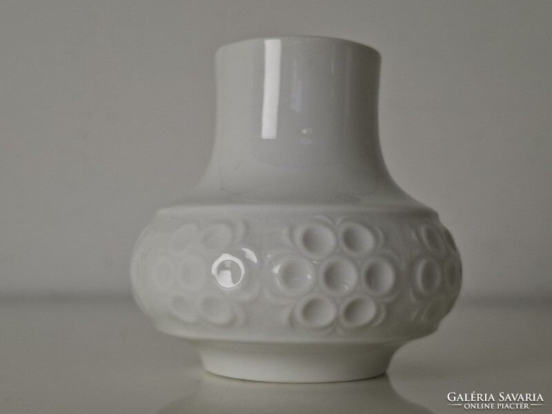 Hibátlan hófehér Bavaria Edelstein porcelán váza ibolyaváza 6.5 cm STUDIOVÁZA
