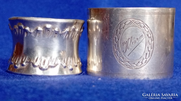 2 db szecessziós , ezüst 800 Finomságú szalvétagyűrűk /össztömege:40g/ 20 sz. eleje