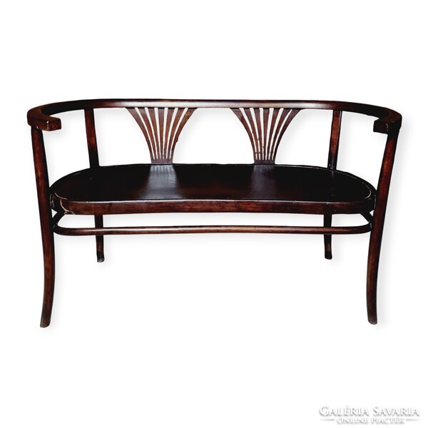 Szecessziós bécsi Thonet ülőgarnitúra, pad + 4db szék