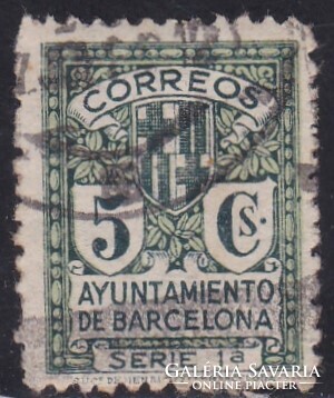 Spanyolország 5 Spanish centimos 1932 Barcelona Címere Régi Bélyeg