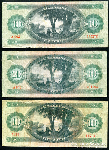 1962 - 1969 - 1975 10 Forint - 3db egyben