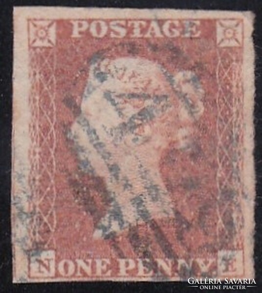 1851 piros/barna penny NAGY-BRITANNIA VIKTÓRIA KIRÁLYNŐ  (111. tábla)