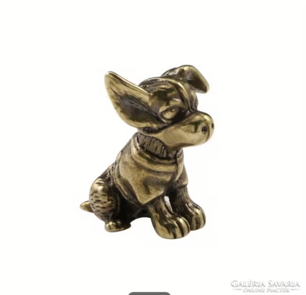 Kis kutya, tömör réz figura