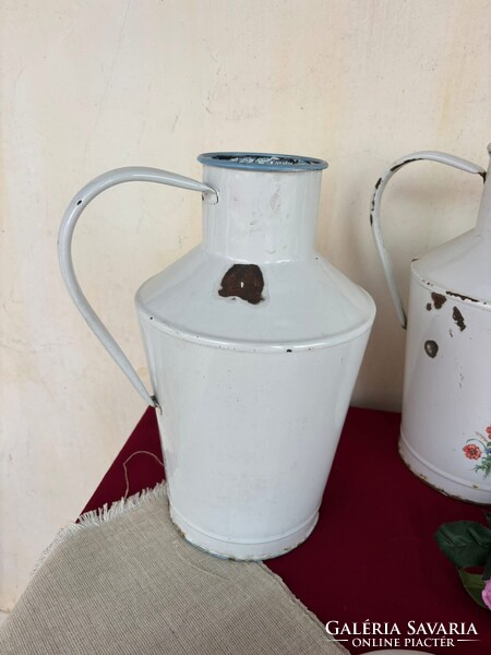 Mintás  zománcos zománcozott  tárgyak tálak kanna tejeskanna vizeskanna