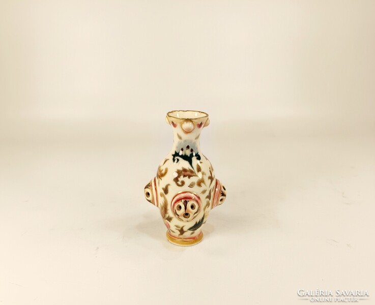 ZSOLNAY ANTIK KÉZZEL FESTETT KICSI VÁZA (JR020)