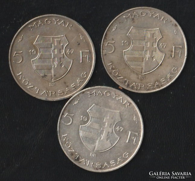 5 Forint 1947-es ezüst 3 db (1)