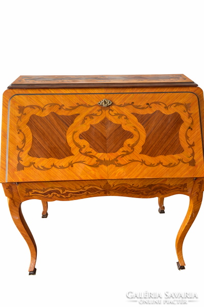 Francia Louis XV stílusú intarziás szekreter / női íróasztal („Bonheur du Jour”)