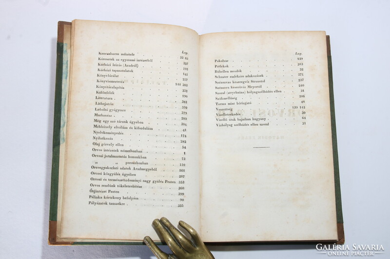 1841 Orvosi tár  - Pálinkaiszákosság, Az Aradi kórház kihajtható metszetével Érdekes orvosi cikkek !