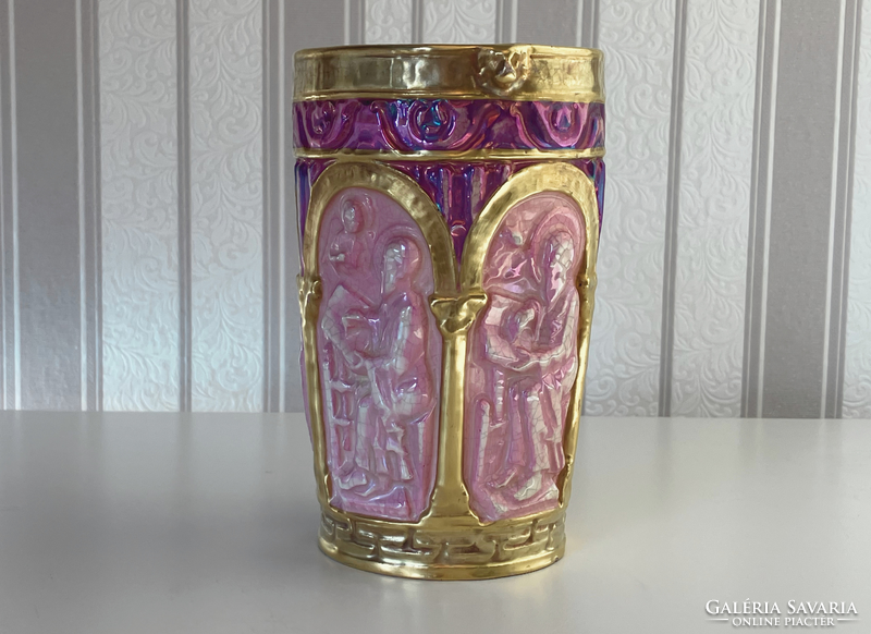 Zsolnay "Old Ivory" Irizáló dísztárgy – 1880-as évek