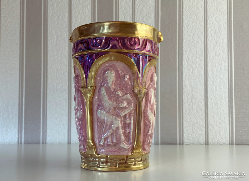 Zsolnay "Old Ivory" Irizáló dísztárgy – 1880-as évek