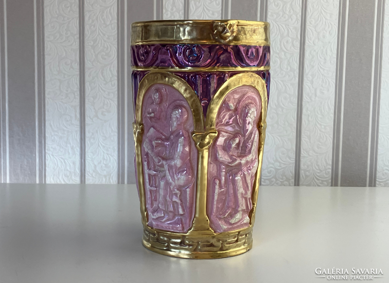 Zsolnay "Old Ivory" Irizáló dísztárgy – 1880-as évek