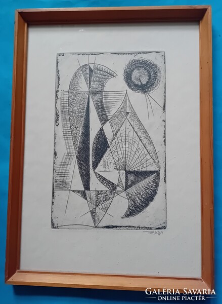 Hincz Gyula : Absztrakt rézkarc