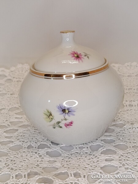 Hollóházi aranyozott porcelán BONBONIER / cukortartó