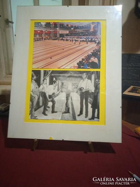 Framed picture of Bowling alley memories in 40cm x 50 cm glass frame