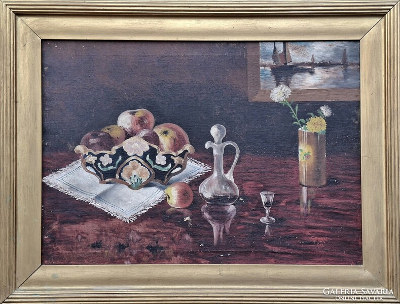 1 ftról! Stern 913, jelzéssel,  Asztali csendélet!  Olaj/vászon,  50x70cm, plusz keret!