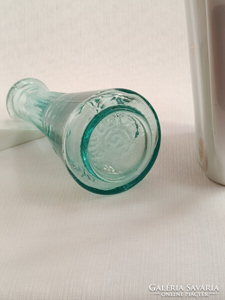 Vintage türkizkék öntött PORCIÓS ÜVEG