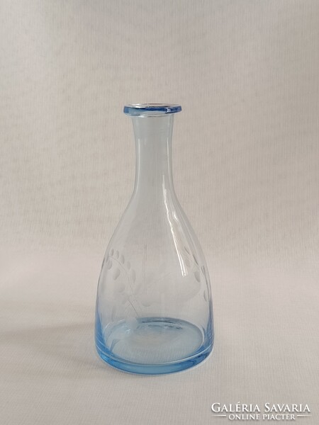 Vintage kék üveg likőrös BUTÉLIA / BUTELLA