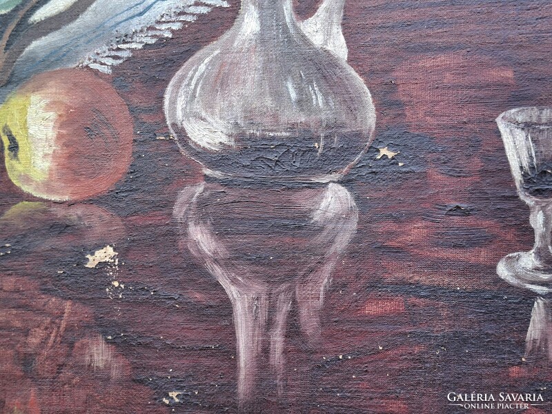 1 ftról! Stern 913, jelzéssel,  Asztali csendélet!  Olaj/vászon,  50x70cm, plusz keret!