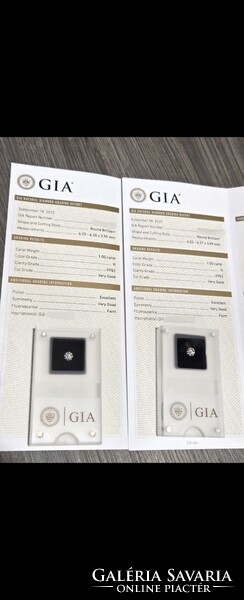 GIA 1.00 ct  modern kerek briliáns csiszolású természetes gyémántok