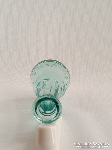 Vintage türkizkék öntött PORCIÓS ÜVEG