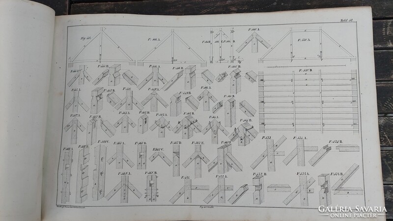 Ácsmunkák "Romberg's Zimmerwerkbaukunst" 1850 körül