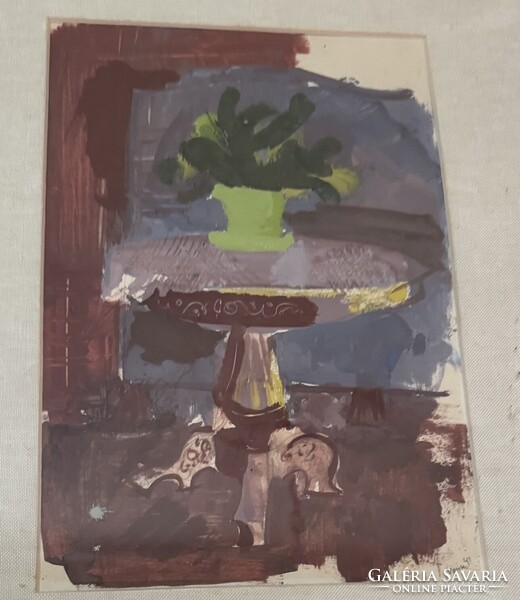 Hincz Gyula "Asztali csendélet" c aláírt, datált gouache festménye