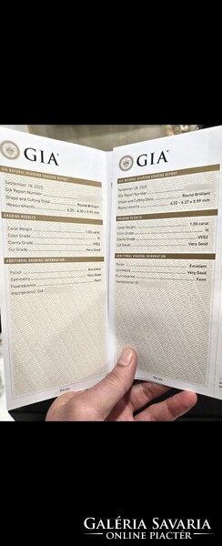 GIA 1.00 ct  modern kerek briliáns csiszolású természetes gyémántok