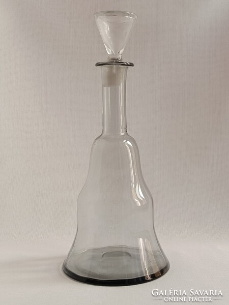 Vintage szürke, vastag falú hutaüveg BUTÉLIA / BUTELLA