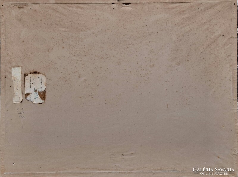 Farkas Lídia (1910-1985) Táj... Olaj/farost,  60x80cm,  plusz keret!  Képcsarnok vállalat címke!