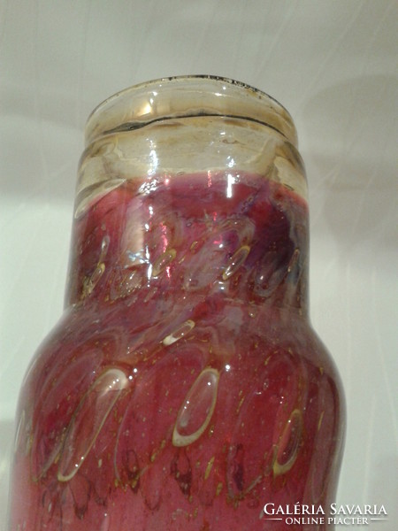 Erwin Eisch  Pfauenauge Collection Cranberry Art üveg váza 24.5 cm