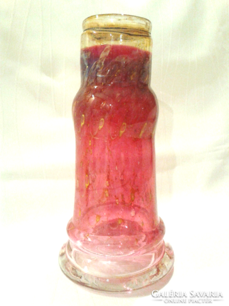 Erwin Eisch  Pfauenauge Collection Cranberry Art üveg váza 24.5 cm