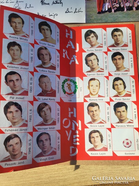 Bp. Honvéd 25 éves jubileumi emléklap (1949–1974) – EREDETI ALÁÍRÁSOKKAL!